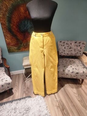 St. John Sport by Marie Gray Bright Yellow Wide-Leg Pants